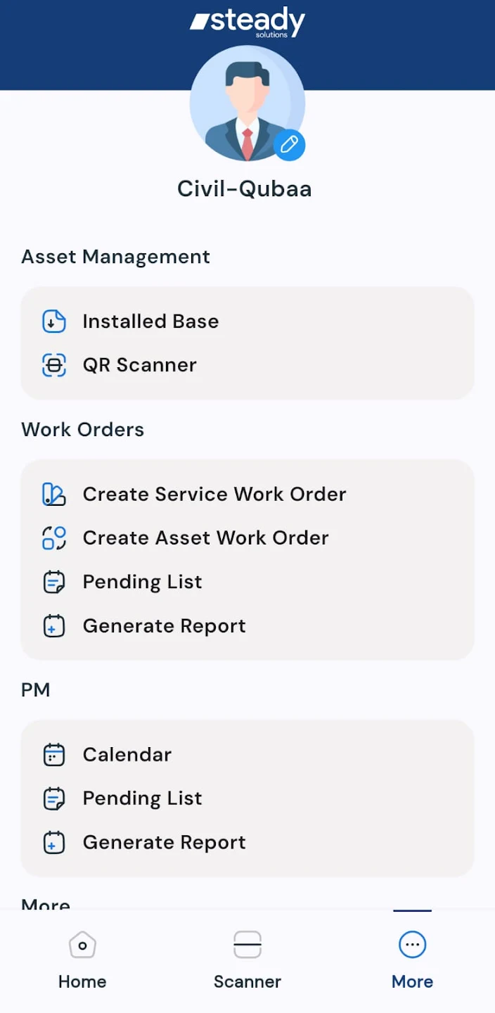 OMS Steady Solutions, screen 5