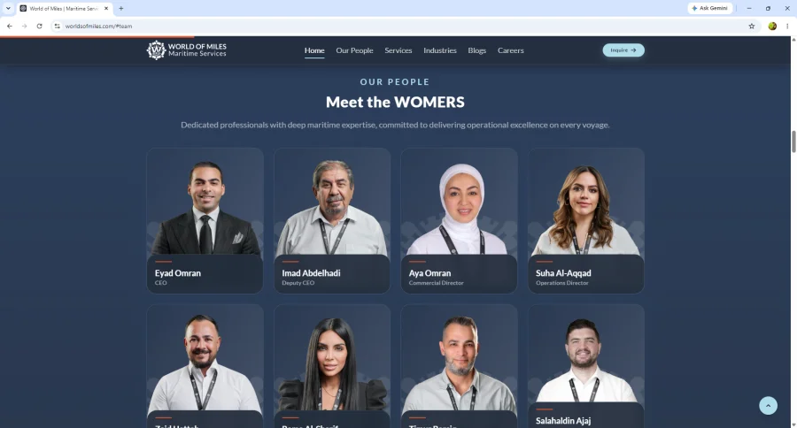 World of Miles Maritime Services, screen 4