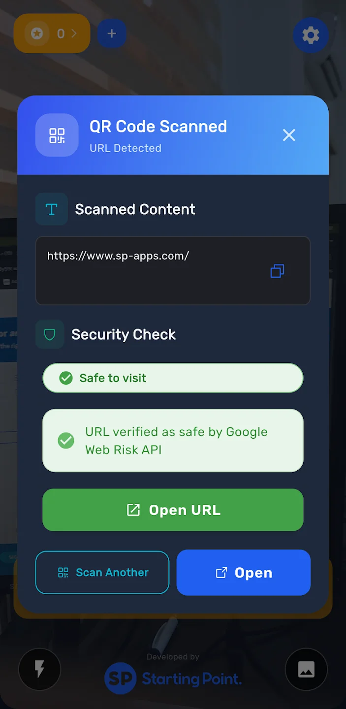 sQRs | Secure QR code Scanner, screen 3