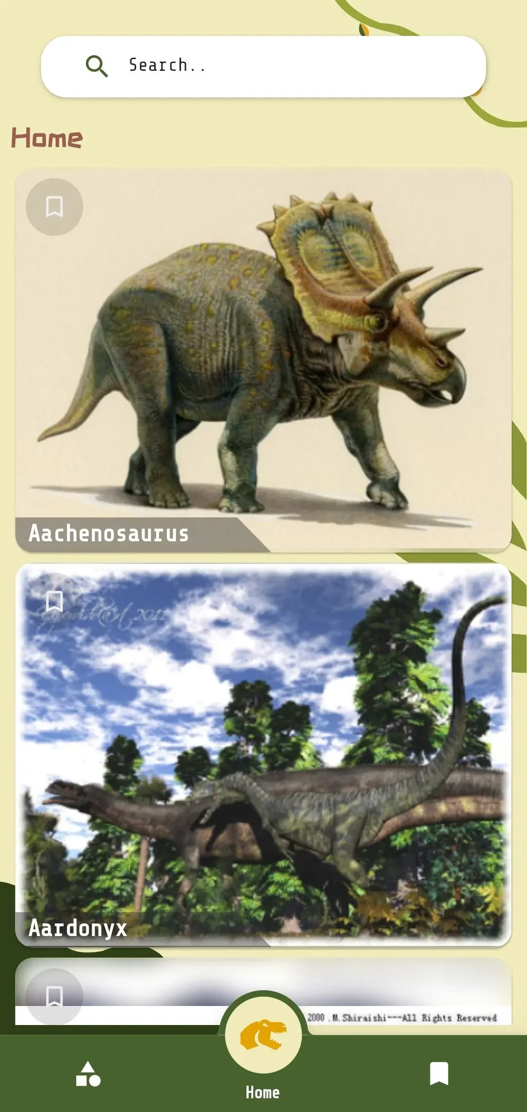 Dino Might Encyclopedia, screen 2