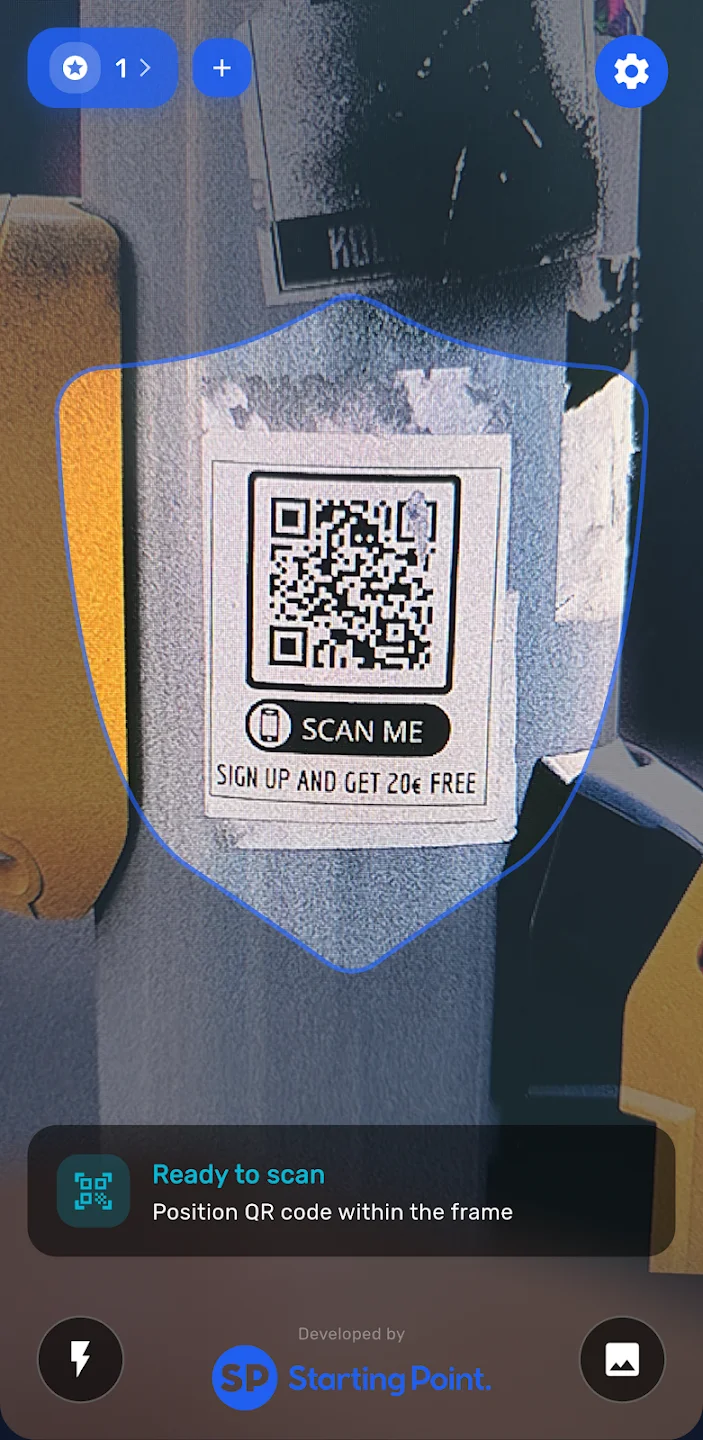 sQRs | Secure QR code Scanner, screen 1